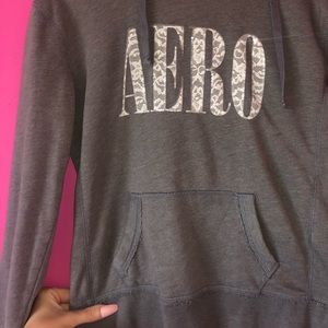 Aeropostale Grey Lace Hoodie